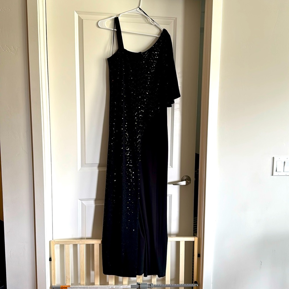 Elegant black dress off the sleeve pantsuit